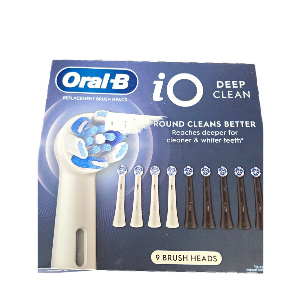 Oral-B iO Deep Clean Replacement Brush Heads 8 Count Black White Open Box OEM